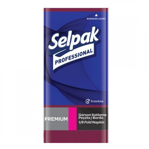 Selpak Professional Premium Garson Katlama Peçete Bordo 40x40 Cm 50li 20 Paket