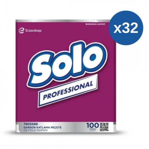Solo Garson Peçete 1/6 26.5x33Cm 100 Lü 32 Paket